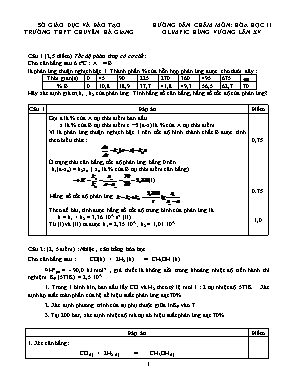 Đáp án đề thi olympic Hùng Vương môn Hóa học Lớp 11 lần thứ XV - Trường THPT chuyên Hà Giang